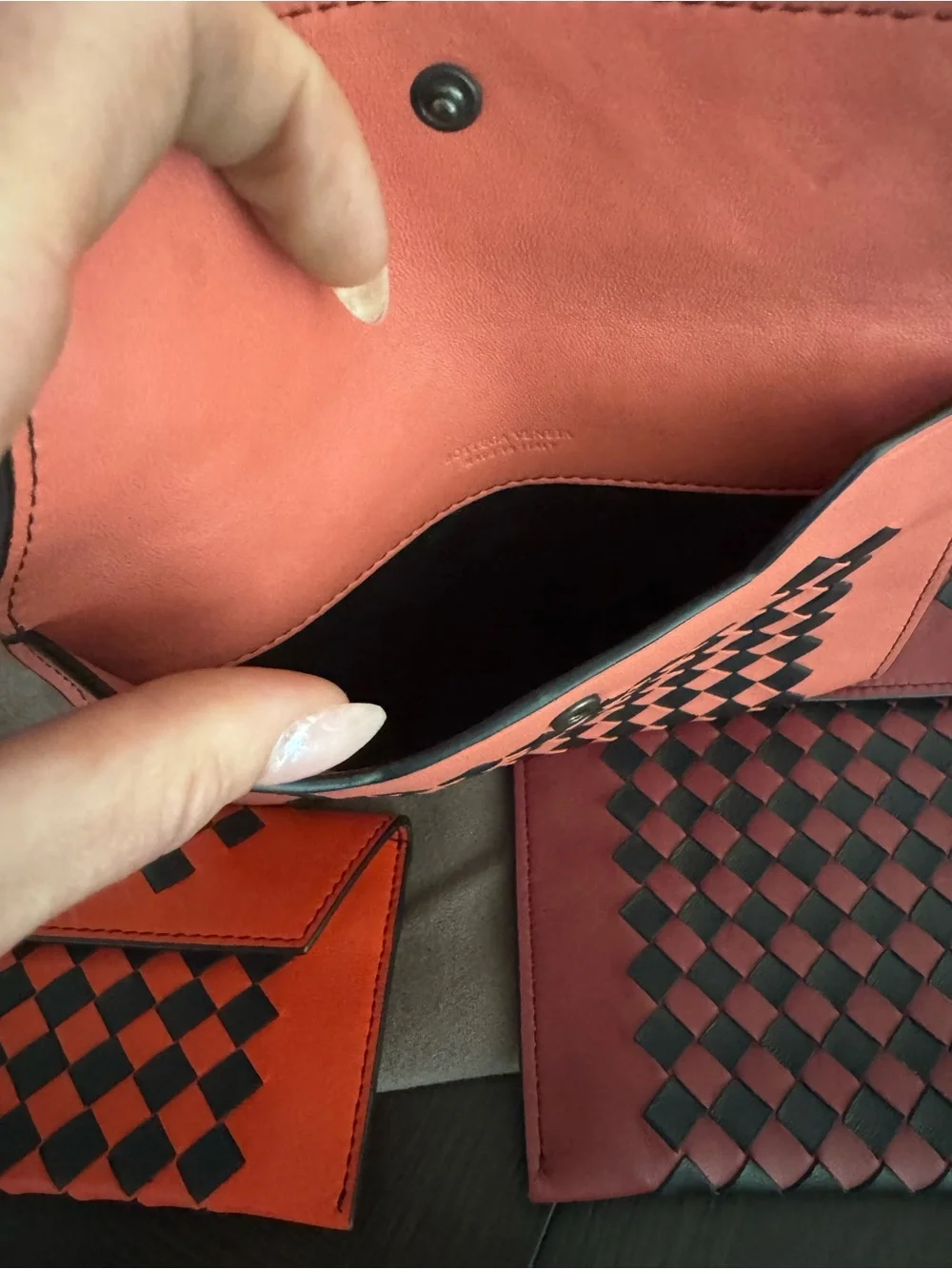 Bottega Veneta Leather Intrecciato Envelope Card Holders Set (3)